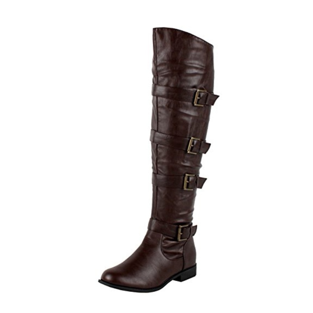 West Blvd Tehran Over Knee Thigh High Boots Brown